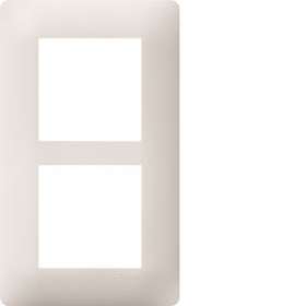 essensya Plaque 2 postes verticale entraxe 57mm, Blanc|Hager-HAGWE406