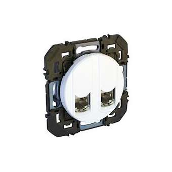 Double prise RJ45 catégorie6 STP dooxie finition blanc|Legrand-LEG600378