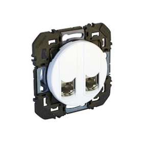 Double prise RJ45 catégorie6 STP dooxie finition blanc|Legrand-LEG600378