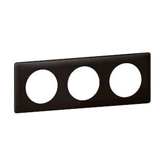 Plaque Céliane Poudré 3 postes - finition Basalte|Legrand-LEG066743