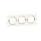 Plaque carrée dooxie 3 postes finition blanc avec bague effet chrome