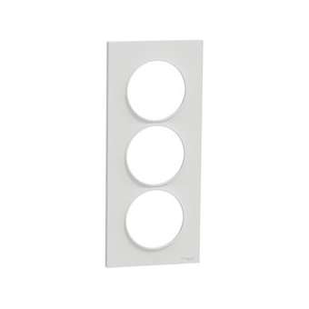 Odace Styl, plaque Blanc 3 postes verticaux entraxe 57mm|Schneider Electric-SCHS520716