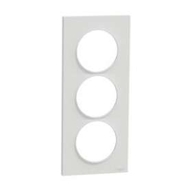 Odace Styl, plaque Blanc 3 postes verticaux entraxe 57mm|Schneider Electric-SCHS520716