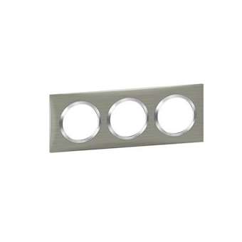 Plaque carrée dooxie 3 postes finition effet inox brossé|Legrand-LEG600873