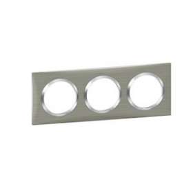 Plaque carrée dooxie 3 postes finition effet inox brossé|Legrand-LEG600873