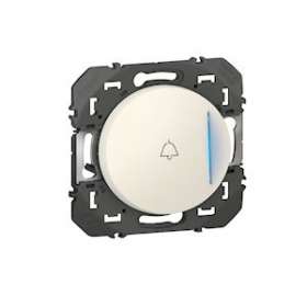 Poussoir simple voyant lumineux marquage sonnette dooxie 6A 250V~ finition blanc|Legrand-LEG600018