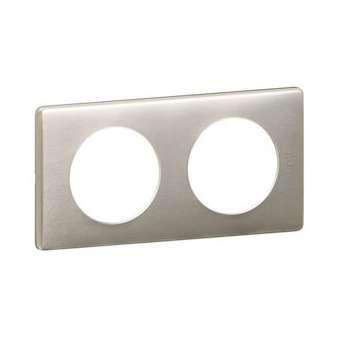 Plaque Céliane Métal 2 postes - finition Titane|Legrand-LEG068902