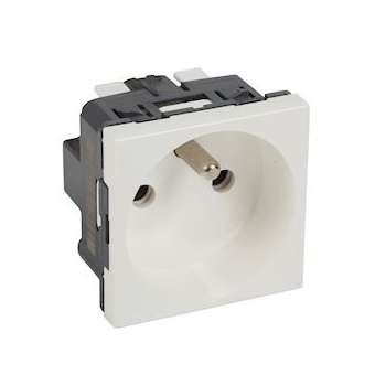 Prise de courant 2P+T Mosaic 2 modules connexion bornes automatiques - blanc|Legrand-LEG077111