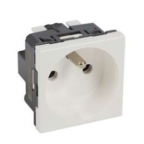Prise de courant 2P+T Mosaic 2 modules connexion bornes automatiques - blanc|Legrand-LEG077111