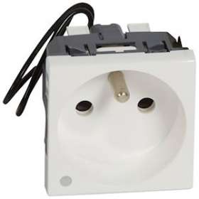 Prise de courant à voyant Mosaic - 2P+T - 2 modules - blanc antimicrobien|Legrand-LEG077112
