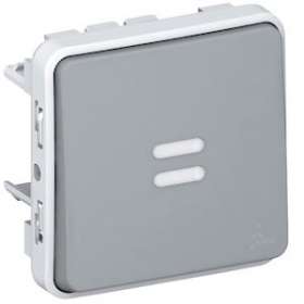 Interrupteur ou va-et-vient témoin étanche phase distribuée Plexo IP55 - gris|Legrand-LEG069512