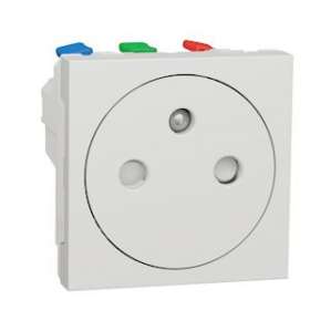 Unica - prise 2P+T - FR - 90DEG - affleurant - raccord rapide - Blanc - méca seu|Schneider Electric-SCHNU305218