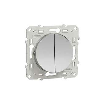 Odace, double va-et-vient Alu, à vis, connexion rapide|Schneider Electric-SCHS530214