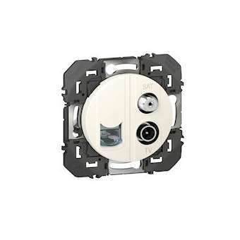 Prise TV-SAT + RJ45 cat6 STP compacte dooxie finition blanc|Legrand-LEG600358