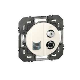 Prise TV-SAT + RJ45 cat6 STP compacte dooxie finition blanc|Legrand-LEG600358
