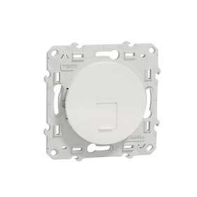 Odace, prise RJ45 Blanc, grade 1 (téléphone + informatique) cat. 6 UTP, à vis|Schneider Electric-SCHS520475