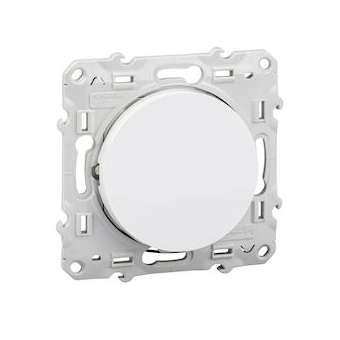 Odace, poussoir lumineux Blanc, 10 A, à vis, LED bleu 0,15 mA localisation|Schneider Electric-SCHS520276