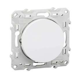 Odace, poussoir lumineux Blanc, 10 A, à vis, LED bleu 0,15 mA localisation|Schneider Electric-SCHS520276