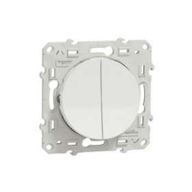 Odace, double va-et-vient Blanc, connexion rapide, à griffes|Schneider Electric-SCHS525214
