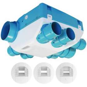 Kit VMC simple flux hygroréglable basse conso, 6 piquages bi-directionnels|S&P France ( Unelvent )-UNE604711