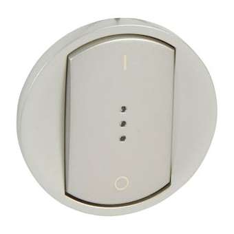 Enjoliveur doigt large Céliane pour interrupteur bipolaire à voyant - titane|Legrand-LEG068323