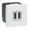 Chargeur 2 USB Type-A 2,4A 5V 12W Mosaic 2 modules 230V - blanc