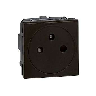 Prise de courant 2P+T Surface Mosaic bornes automatiques 2 modules - noir mat|Legrand-LEG079121L