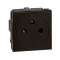 Prise de courant 2P+T Surface Mosaic bornes automatiques 2 modules - noir mat