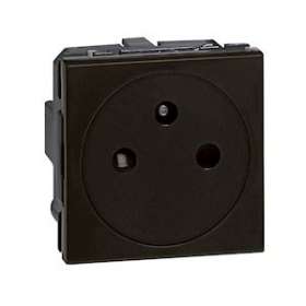 Prise de courant 2P+T Surface Mosaic bornes automatiques 2 modules - noir mat|Legrand-LEG079121L