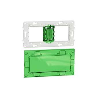 Unica - support de fixation 4 mod / 2 postes + protection chantier - plastique|Schneider Electric-SCHNU7004PC