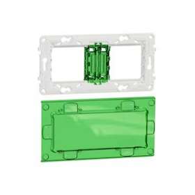 Unica - support de fixation 4 mod / 2 postes + protection chantier - plastique|Schneider Electric-SCHNU7004PC