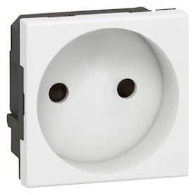 Prise de courant 2P Mosaic 2 modules avec connexion bornes automatiques - blanc|Legrand-LEG077110