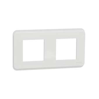 Unica Pro - plaque de finition - Blanc - 2 postes|Schneider Electric-SCHNU400418