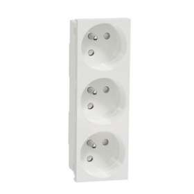 Unica - prise triple 2P+T - FR - 45DEG - Blanc - méca seul|Schneider Electric-SCHNU307918