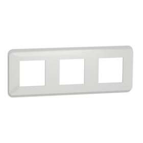 Unica Pro - plaque de finition - Blanc - 3 postes|Schneider Electric-SCHNU400618