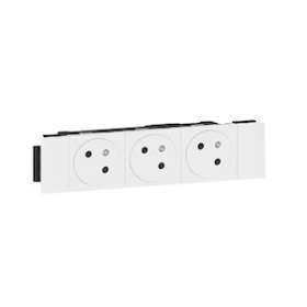 Prise 3x2P+T Surface Mosaic Soluclip goulotte clippage direct 6 modules - blanc|Legrand-LEG077103L