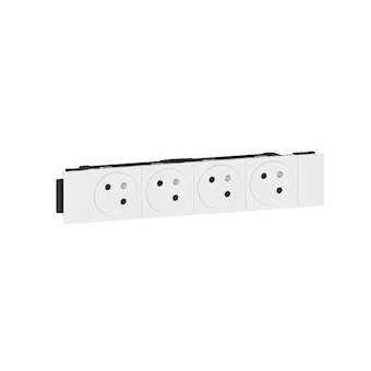 Prise 4x2P+T Surface Mosaic Soluclip goulotte clippage direct 8 modules - blanc|Legrand-LEG077104L
