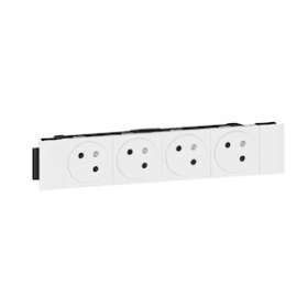 Prise 4x2P+T Surface Mosaic Soluclip goulotte clippage direct 8 modules - blanc|Legrand-LEG077104L