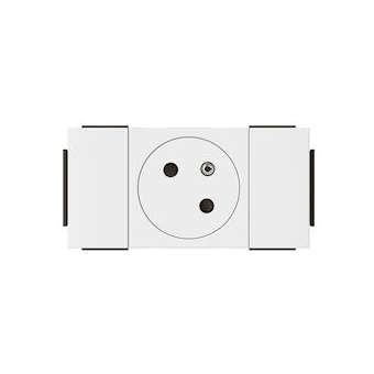 Prise 2P+T Surface Mosaic Soluclip goulotte clippage direct 2 modules - blanc|Legrand-LEG077101L