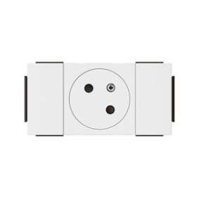 Prise 2P+T Surface Mosaic Soluclip goulotte clippage direct 2 modules - blanc|Legrand-LEG077101L