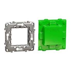 Unica - support de fixation 2 modules avec protection de chantier - zamac|Schneider Electric-SCHNU7002C