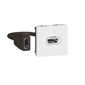 Prise HDMI Type-A version 2.0 préconnectorisée Mosaic 2 modules - blanc|Legrand-LEG078979L
