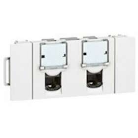 Prise 2xRJ45 cat6 FTP Mosaic Soluclip goulotte clippage direct 3 modules - blanc|Legrand-LEG076546