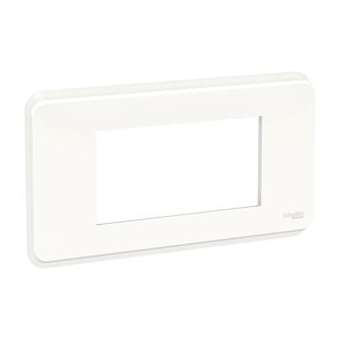 Unica Pro - plaque de finition - Blanc - 4 modules|Schneider Electric-SCHNU411418