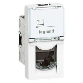Prise RJ45 catégorie6A STP à blindage métal Mosaic 1 module - blanc|Legrand-LEG076573