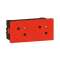 Prise 2x2P+T Surface Mosaic Link à raccordement latéral 4 modules - rouge