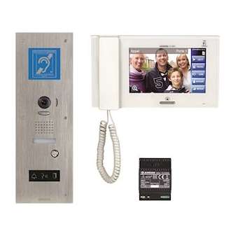 Kit vidéo access. boucle magnét. platine inox enc. jpdvflbm+jp4med+ps2420d|Aiphone-AIPJPS4AEDFLBM