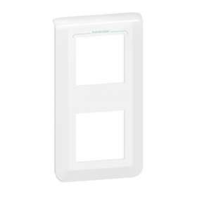 Plaque de finition verticale Mosaic pour 2x2 modules blanc antimicrobien|Legrand-LEG078723L