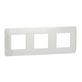 Unica Studio - plaque de finition - Blanc - 3 postes|Schneider Electric-SCHNU200618