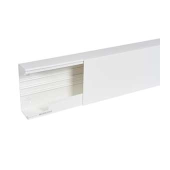 Goulotte distribution Viadis 200x80mm-Fond+couvercle-1 compart-Longueur 2m-Blanc|Planet wattohm-PLW16640